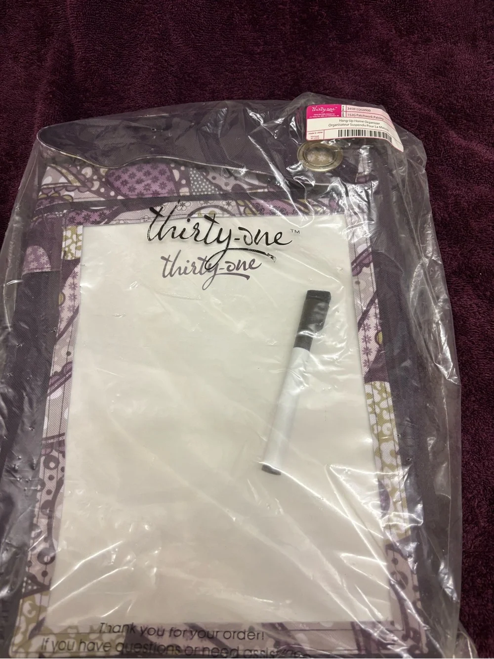 thirty-one Purple Patterned Hanging household organizer Large